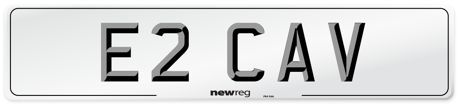 E2 CAV Number Plate from New Reg